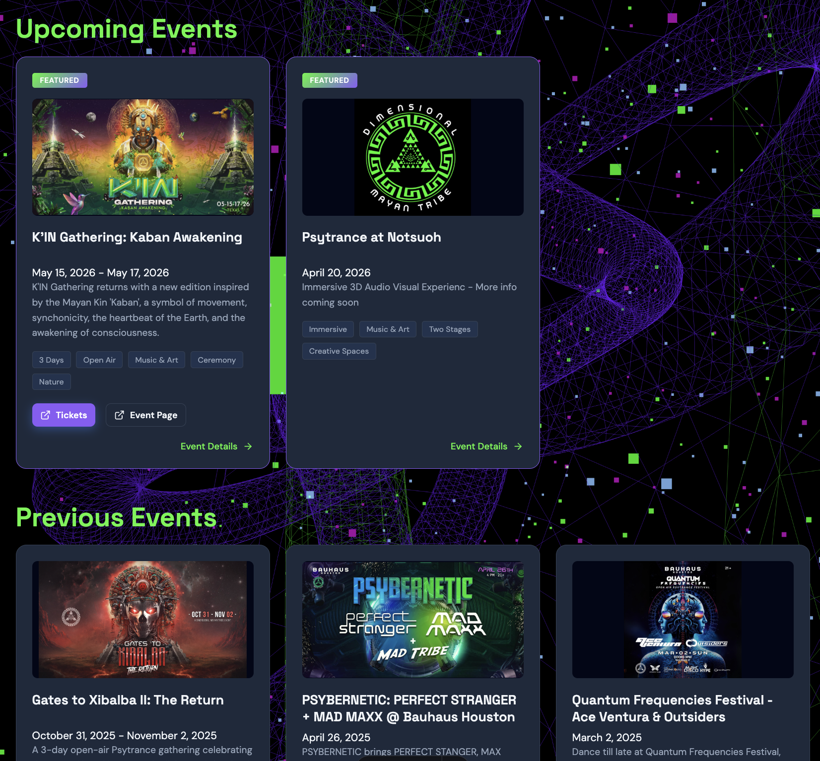 Events Grid View