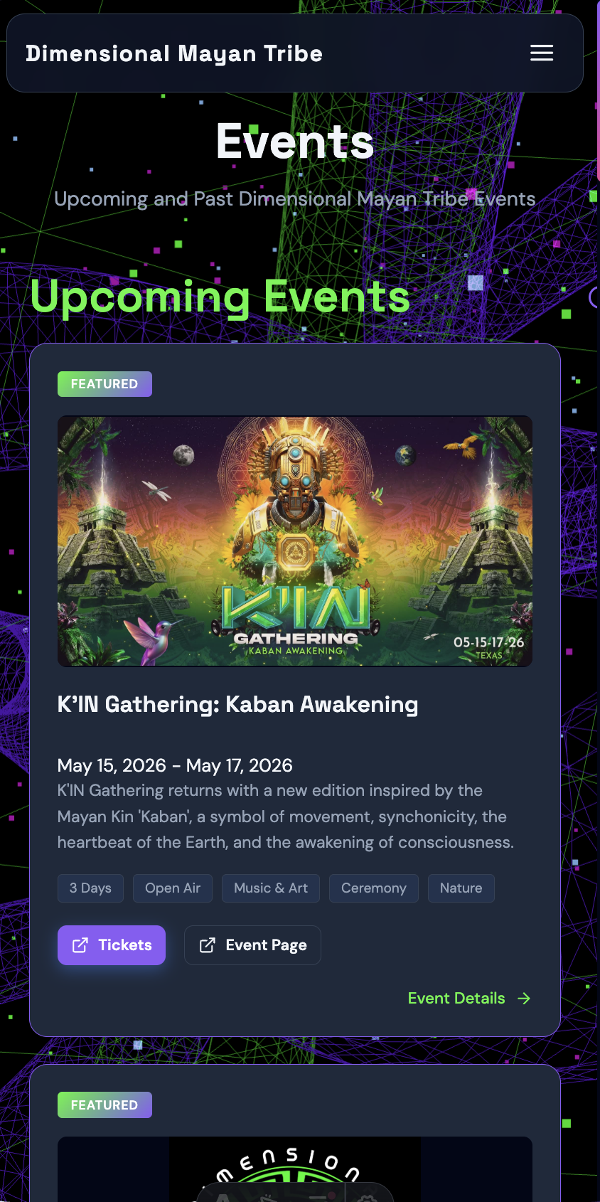 Mobile Events View